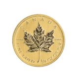 RCM CANADIAN MAPLE LEAF COIN, RANDOM YEAR, GOLD, 1/4OZ