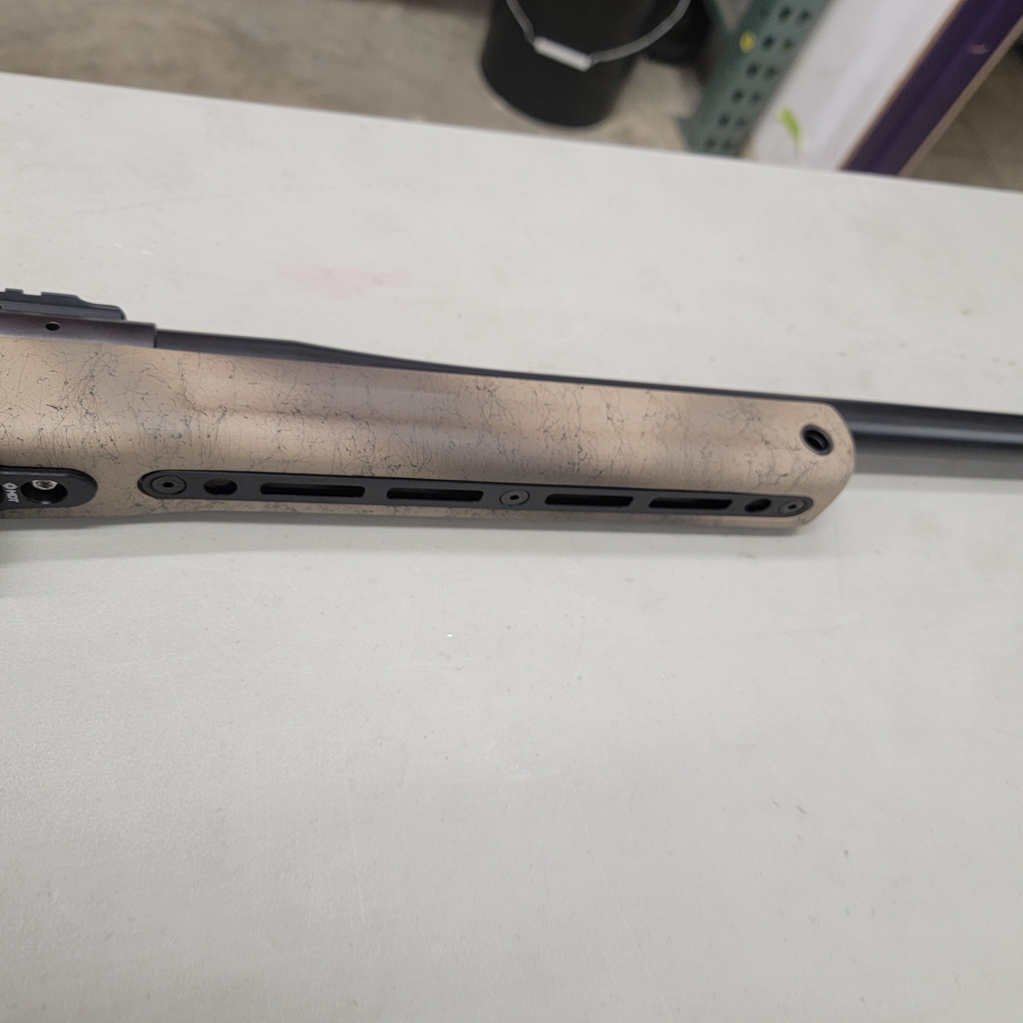 DOMINION OUTDOORS CUSTOM RIFLE BUILDS, 7MM PRC LONG RANGE HUNTING RIFLE, KS ARMS LA3RL 3-LUG ACTION, 26” KS SS 8T #6 BARREL, GRAYBOE PHOENIX 2 DESERT CAMO STOCK, MDT HUNTING BOTTOM METAL, TRIGGER TECH SPECIAL FLAT, SRS TI PRO 3 BRAKE