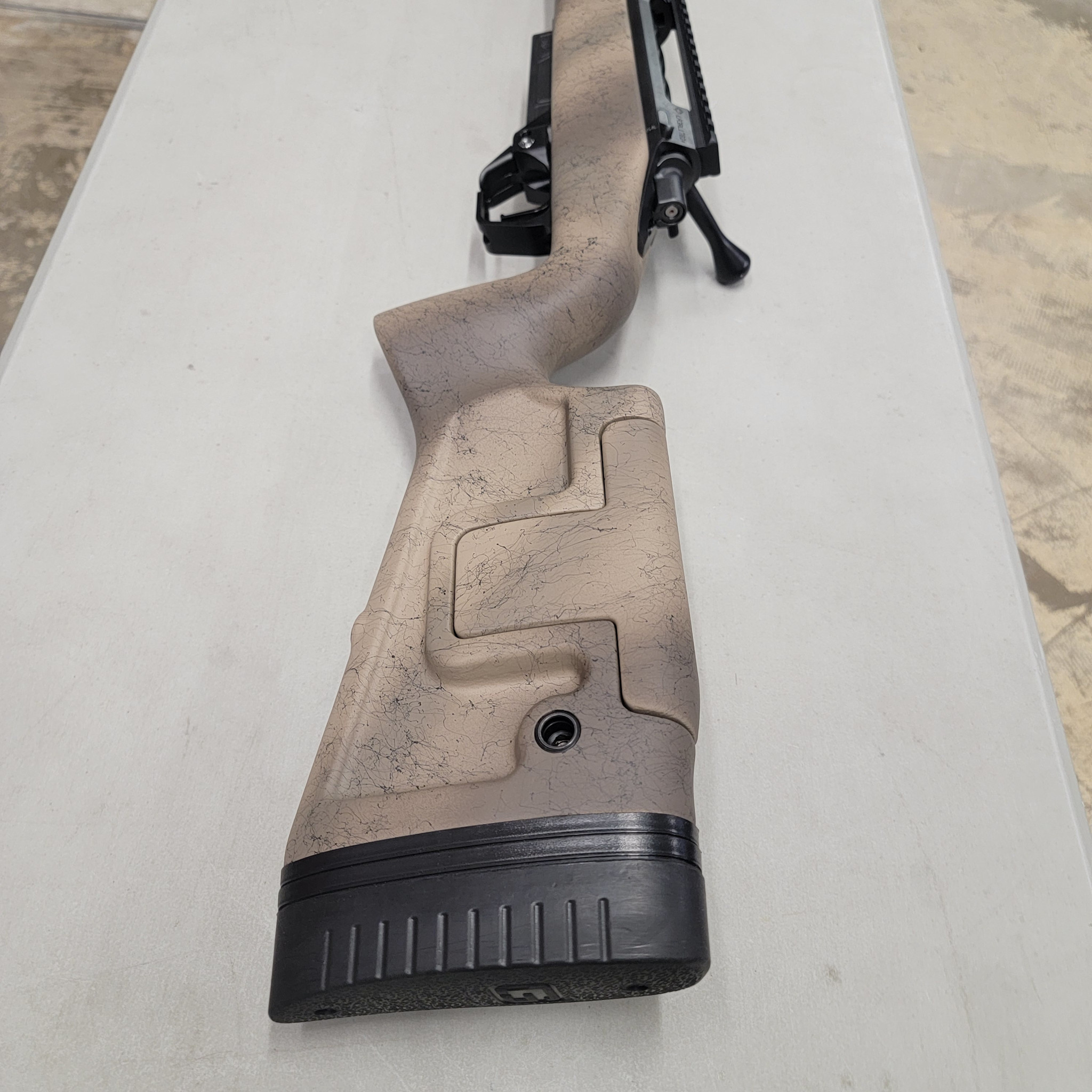 DOMINION OUTDOORS CUSTOM RIFLE BUILDS, 7MM PRC LONG RANGE HUNTING RIFLE, KS ARMS LA3RL 3-LUG ACTION, 26” KS SS 8T #6 BARREL, GRAYBOE PHOENIX 2 DESERT CAMO STOCK, MDT HUNTING BOTTOM METAL, TRIGGER TECH SPECIAL FLAT, SRS TI PRO 3 BRAKE