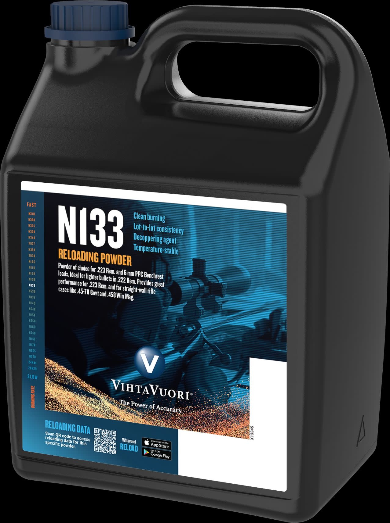 VIHTAVUORI VIHTAVUORI RELOADING POWDER, N133, 8LB