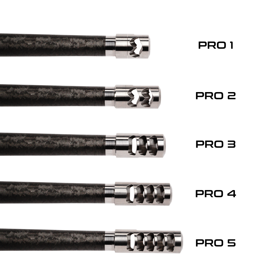 SALMON RIVER SOLUTIONS SRS TI PRO 3 SELF TIMING MUZZLE BRAKE, 6.5MM, 5/8-24, .990", .990" NUT, POLISHED