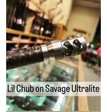 SALMON RIVER SOLUTIONS SRS TI PRO 2 THE 'LIL CHUB SELF TIMING MUZZLEBRAKE, 30 CAL, 5/8-24, .860", .750" NUT, GARNET BLASTED
