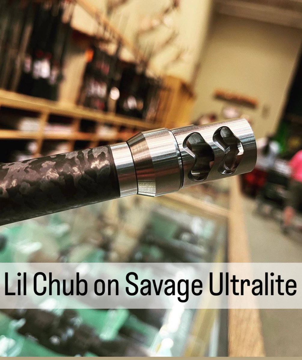 SALMON RIVER SOLUTIONS SRS TI PRO 2 THE 'LIL CHUB SELF TIMING MUZZLEBRAKE, 30 CAL, 5/8-24, .860", .750" NUT, GARNET BLASTED