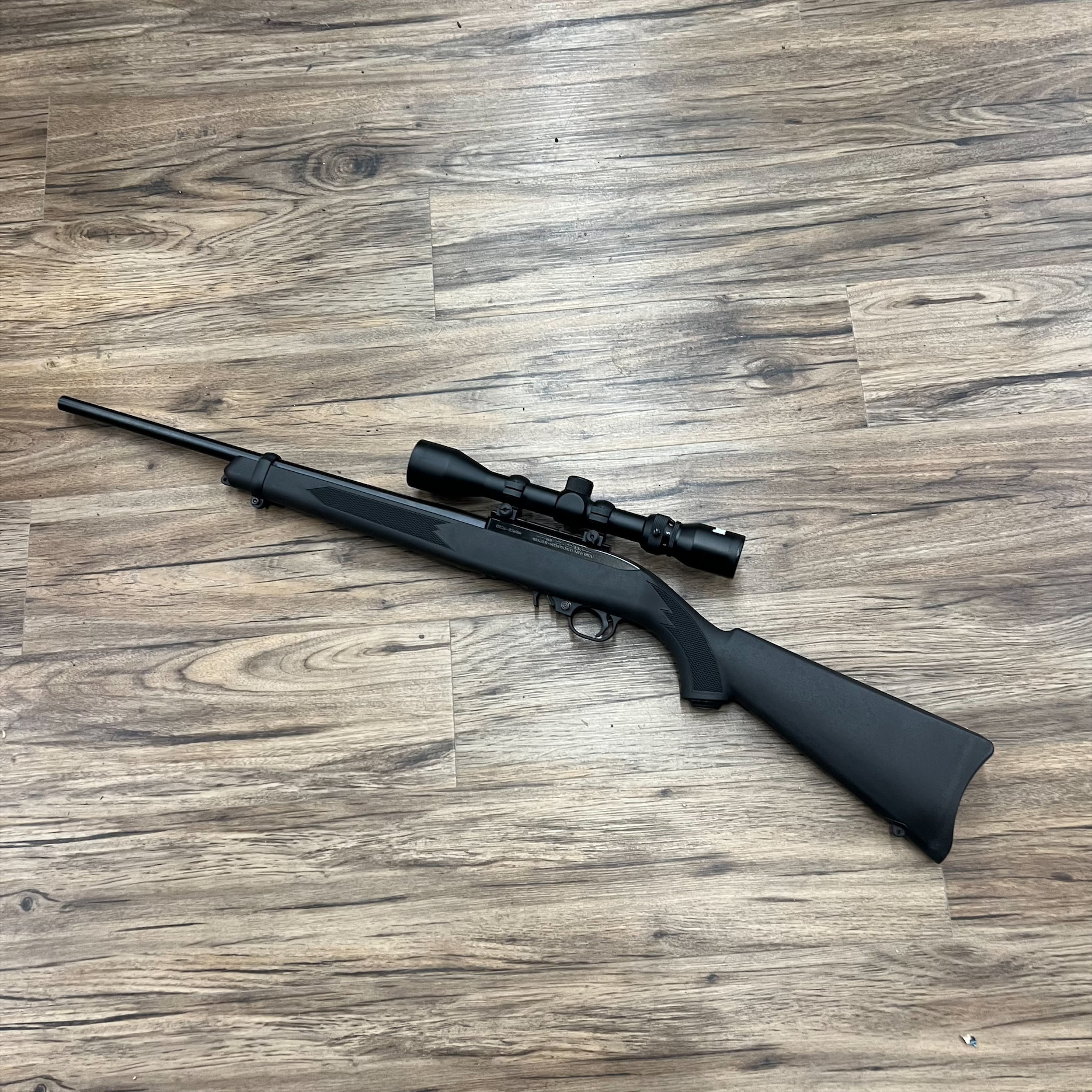 RUGER RUGER 10/22 RIFLE, .22LR, SYNTHETIC STOCK, BUSHNELL 3-9X40 SCOPE, PRE-OWNED