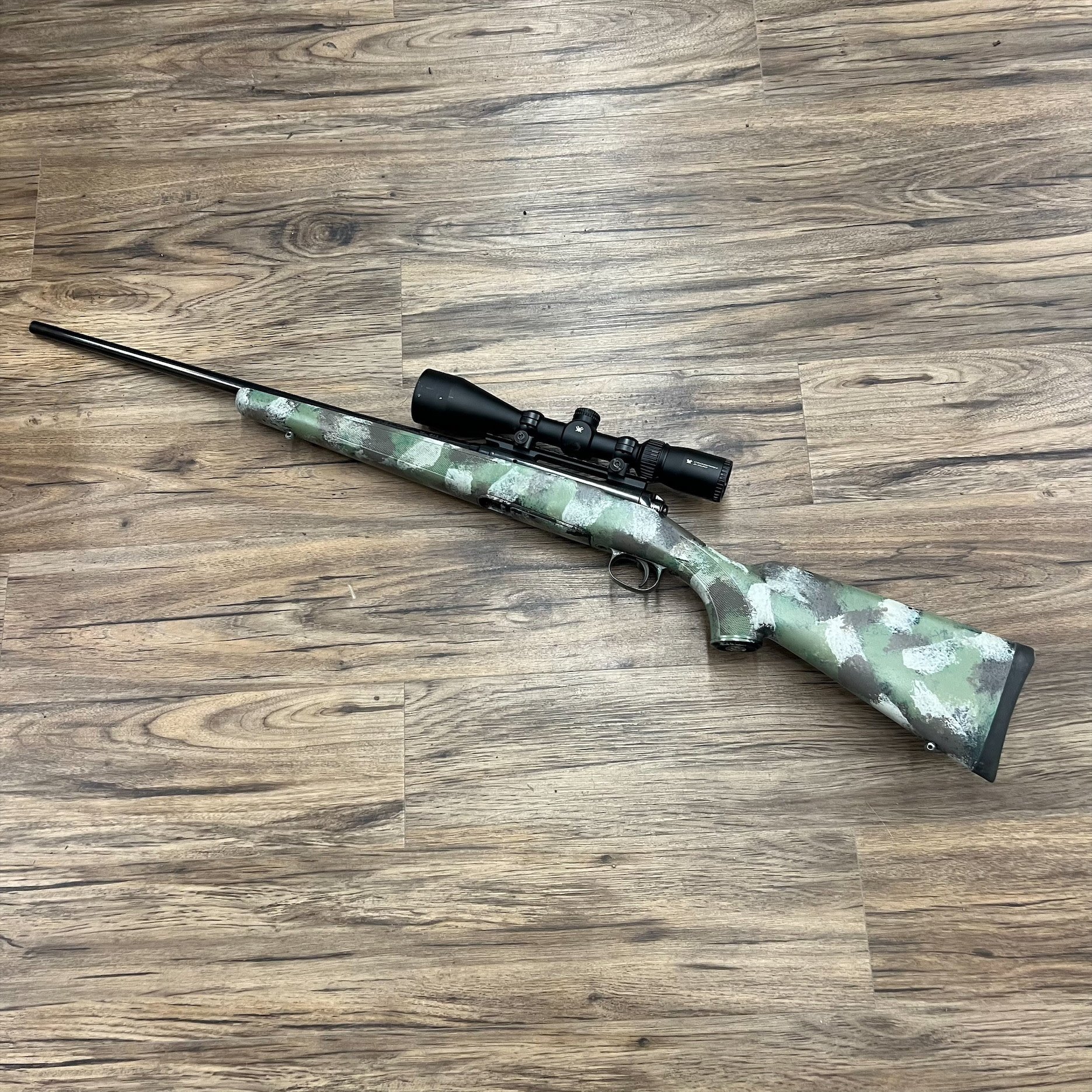 SAVAGE SAVAGE MODEL 11 RIFLE, 243 WIN, SPRAY PAINTED, W/ VORTEX CROSSFIRE II 3-9X50 V-PLEX RETICLE, PRE-OWNED