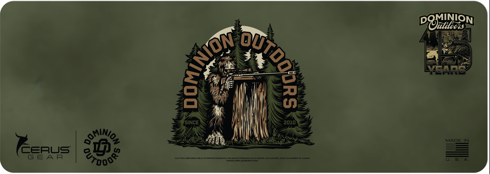 CERUS GEAR DOMINION OUTDOORS 15 YEAR RIFLE MAT, 12X36"