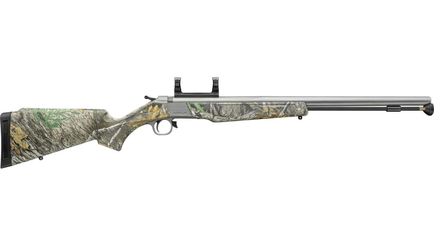 CVA CVA WOLF V2 MUZZLELOADER RIFLE, 50 CAL, W/ SCOPE MOUNT, SS, REAL TREE EDGE CAMO STOCK