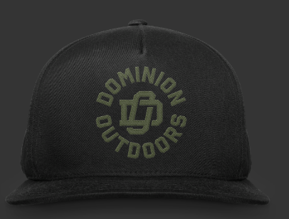 DOMINION OUTDOORS DOMINION OUTDOORS GREEN CIRCLE LOGO SNAP BACK HAT, BLACK