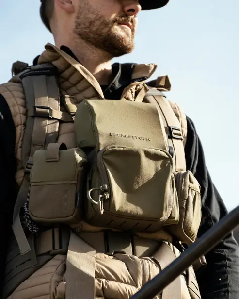 EBERLESTOCK BRAVO MODULAR BINO PACK HARNESS, SMALL, MILITARY GREEN