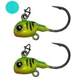 FROSTBITE MEATHEAD LIVE BAIT TUNGSTEN JIG, 3/16OZ, FIRETIGER, 2 PACK