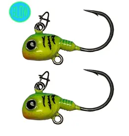 FROSTBITE MEATHEAD LIVE BAIT TUNGSTEN JIG, 3/16OZ, FIRETIGER, 2 PACK