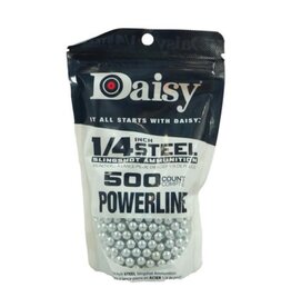 DAISY DAISY POWERLINE SLINGSHOT AMMUNITION, 1/4" STEEL BALL, 500 PACK