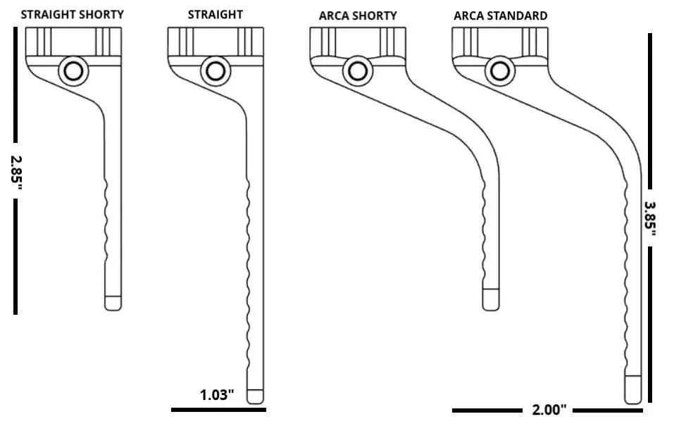 GRAY OPS CNC BAG STOP STRAIGHT SHORTY, ARCA MOUNT