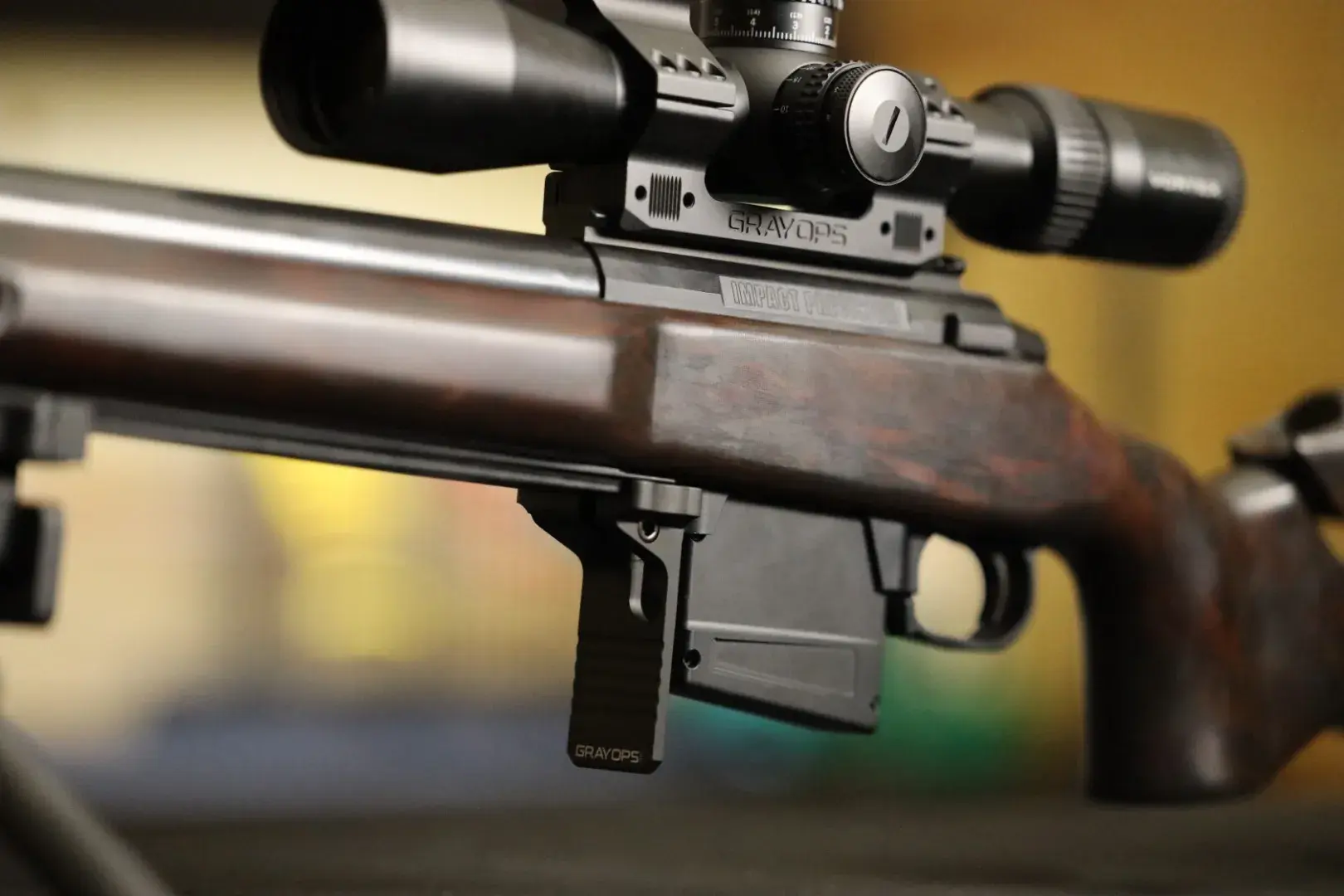 GRAY OPS CNC BAG STOP STRAIGHT SHORTY, ARCA MOUNT