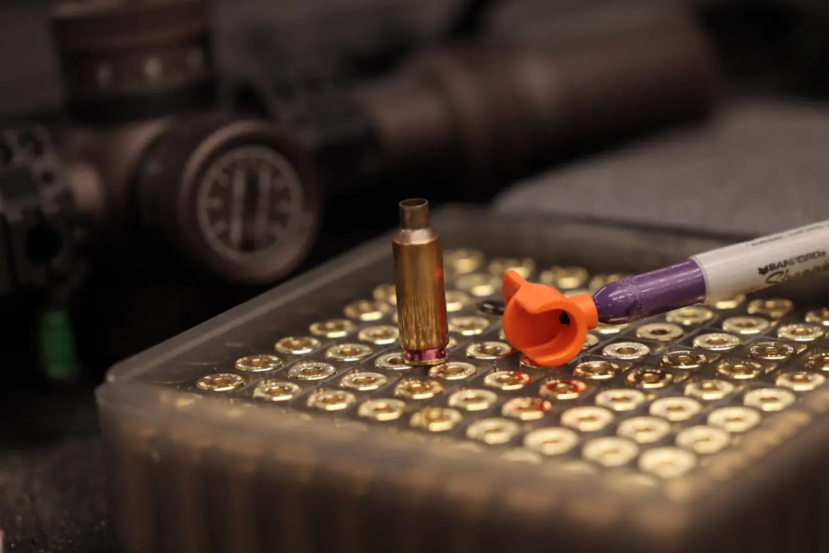 GRAY OPS CNC BRASS MARKER MICRO, STANDARD .473 BF, ORANGE