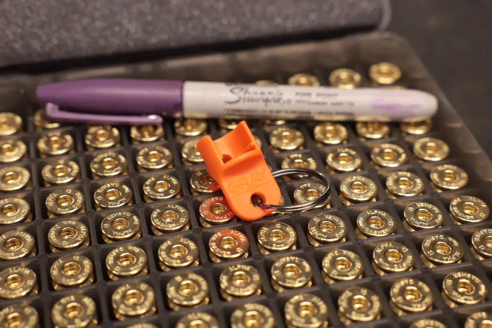 GRAY OPS CNC BRASS MARKER MICRO, STANDARD .473 BF, ORANGE