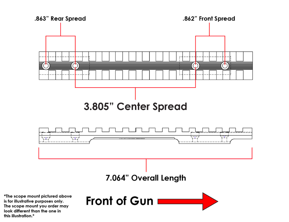 EGW EGW WINCHESTER MODEL 70 PRE 64 STD / POST 64 LONG ACTION PICATINNY RAIL SCOPE MOUNT, 20 MOA