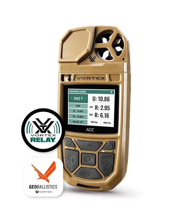VORTEX VORTEX ACE WEATHER METER, W/ GEO BALLISTICS, TAN