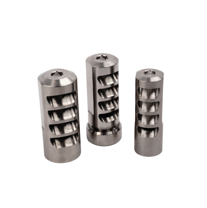 SALMON RIVER SOLUTIONS SRS SS PRO 4 MUZZLE BRAKE, 6.5MM, 1/2-28, .680", POLISHED