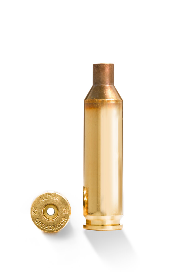 ALPHA MUNITIONS BRASS, 22 CREEDMOOR, SRP, 100 COUNT