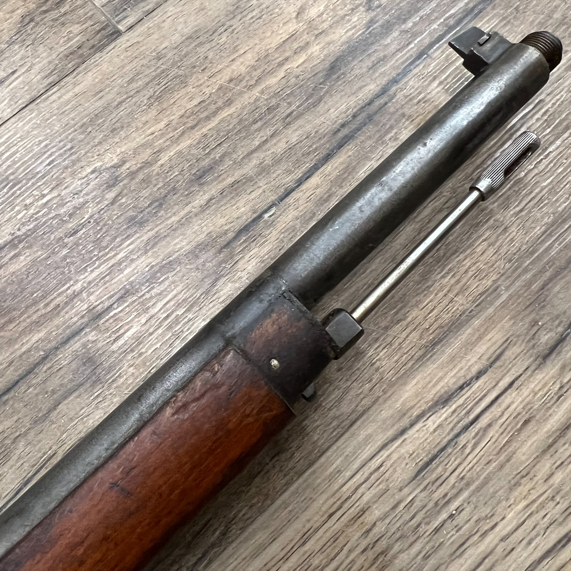 HUSQVARNA SWEDISH HUSQVARNA MAUSER M38 SHORT RIFLE, 6.5X55 SWEDISH, MISSING FRONT BARREL BAND, AS IS, PRE-OWNED