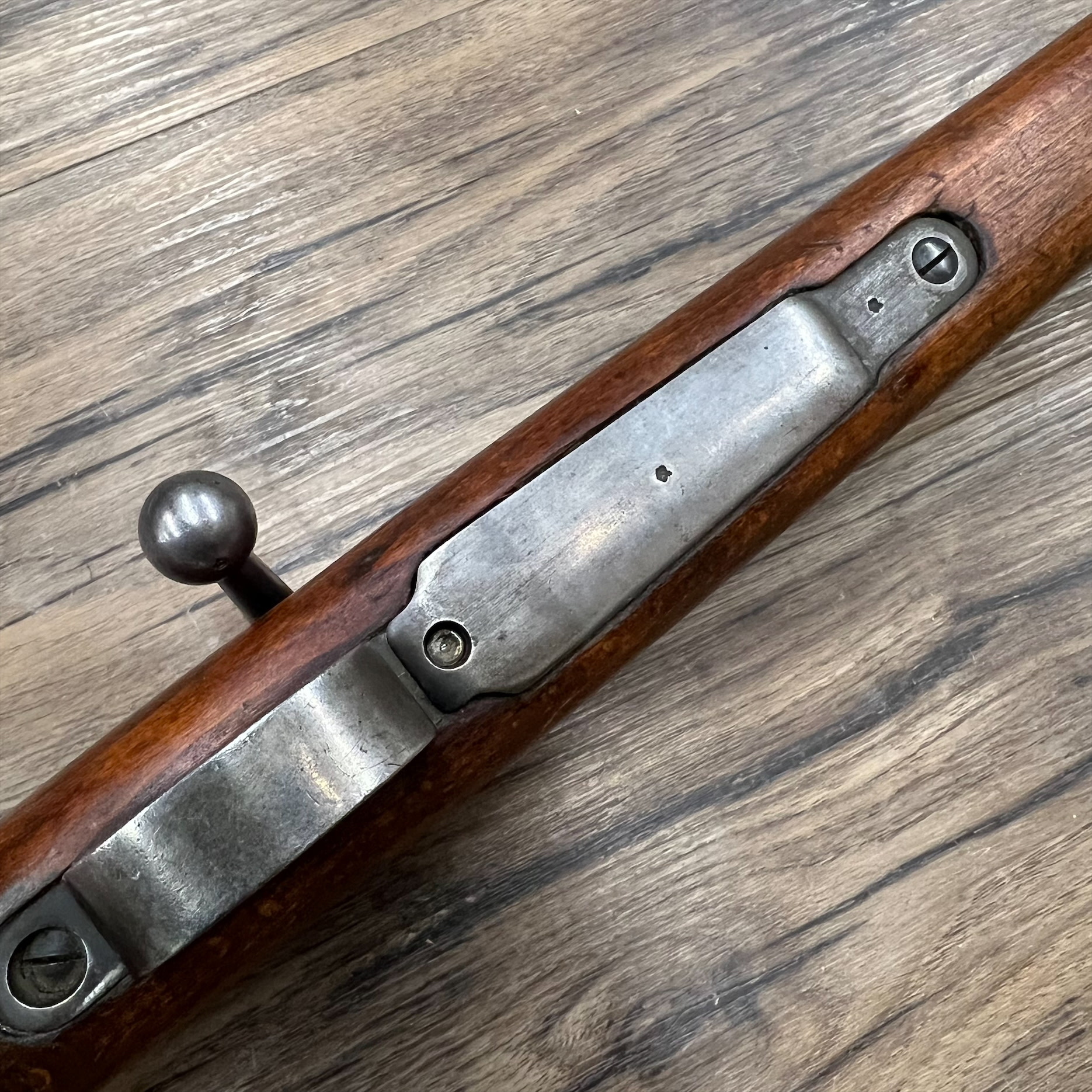 HUSQVARNA SWEDISH HUSQVARNA MAUSER M38 SHORT RIFLE, 6.5X55 SWEDISH, MISSING FRONT BARREL BAND, AS IS, PRE-OWNED