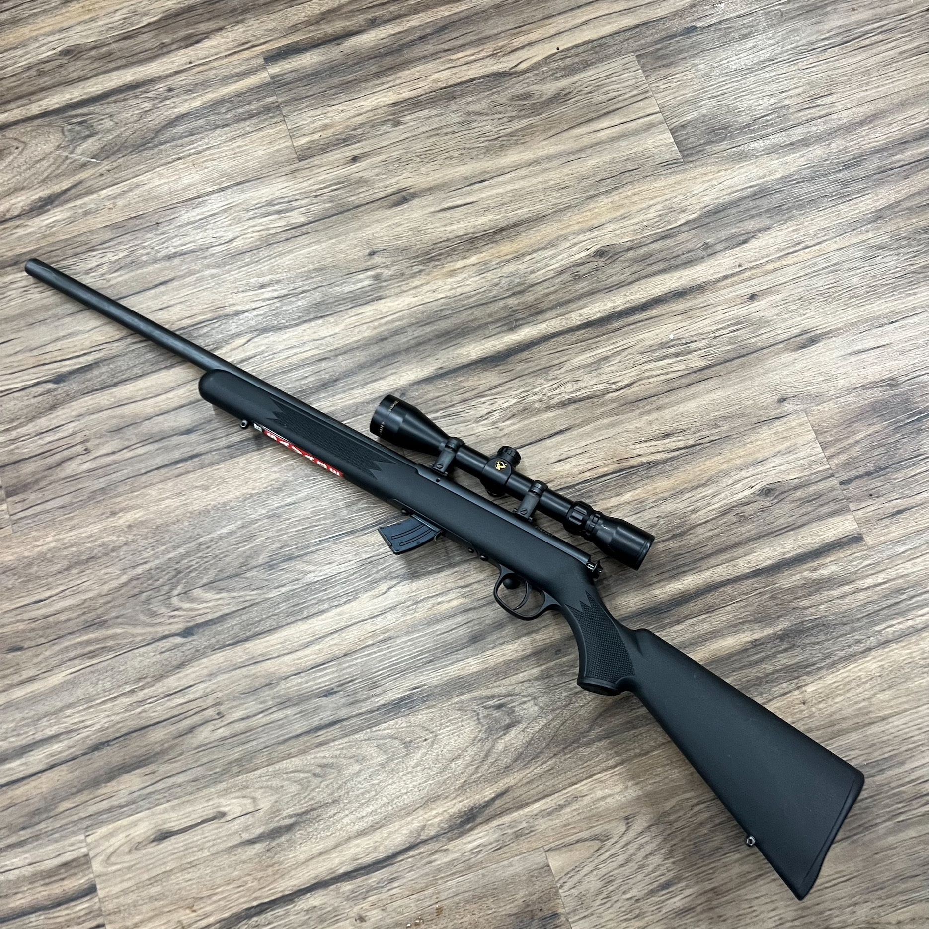 SAVAGE SAVAGE MARK II FVXP RIFLE, 22 LR, W/ SCOPE, PRE-OWNED