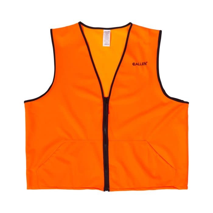 ALLEN ALLEN DELUXE BLAZE ORANGE HUNTING VEST, W/ ZIPPER, XL