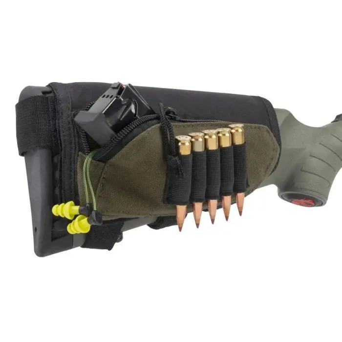 ALLEN ALLEN  BUTTSTOCK SHELL HOLDER AND POUCH, GREEN