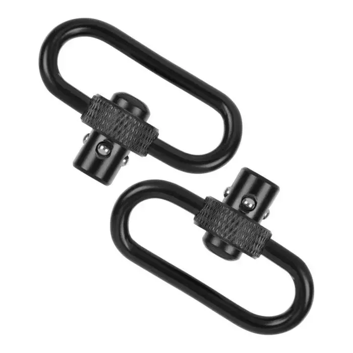 ALLEN ALLEN PUSH BUTTON QD STEEL GUN SLING SWIVEL, 1.25”, BLACK, PAIR