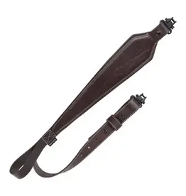 ALLEN ALLEN HERITAGE PLAIN LEATHER RIFLE SLING, DARK MAHOGANY