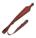 ALLEN ALLEN HERITAGE WESTERN SCALLOP LEATHER RIFLE SLING, BROWN