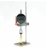 DERRACO ENGINEERING UP-RIGHT BULLET COMPARATOR DIAL STAND, W/ DIGITAL DIAL INDICATOR, REG & ELD BUSHING