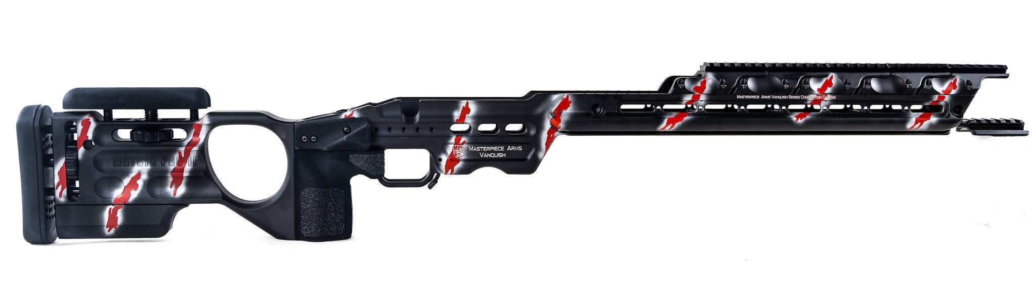 MPA VANQUISH CHASSIS,  REM 700, SA, 2 NESTING BRIDGES,  RH, STANDARD STOCK, BLACK