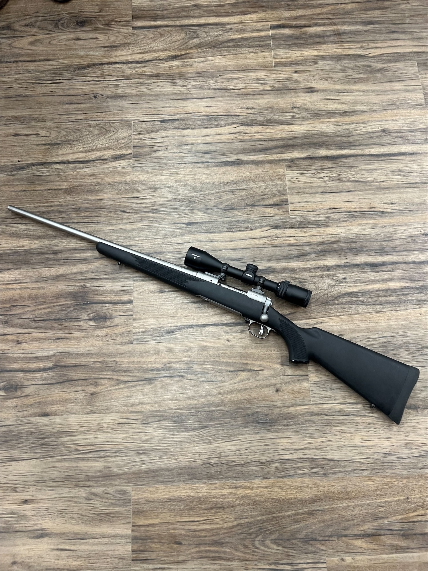 SAVAGE SAVAGE MODEL 16 RIFLE, .308 WIN, LEFT HAND, STAINLESS, W/ NIKON PROSTAFF RIFLESCOPE, PRE-OWNED