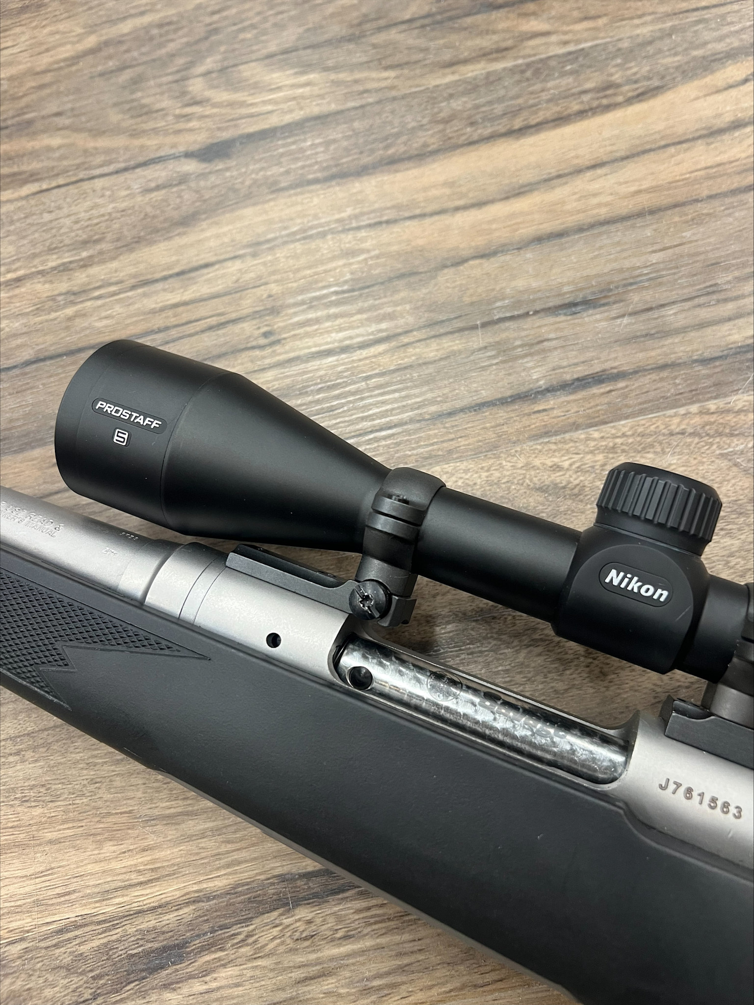 SAVAGE SAVAGE MODEL 16 RIFLE, .308 WIN, LEFT HAND, STAINLESS, W/ NIKON PROSTAFF RIFLESCOPE, PRE-OWNED