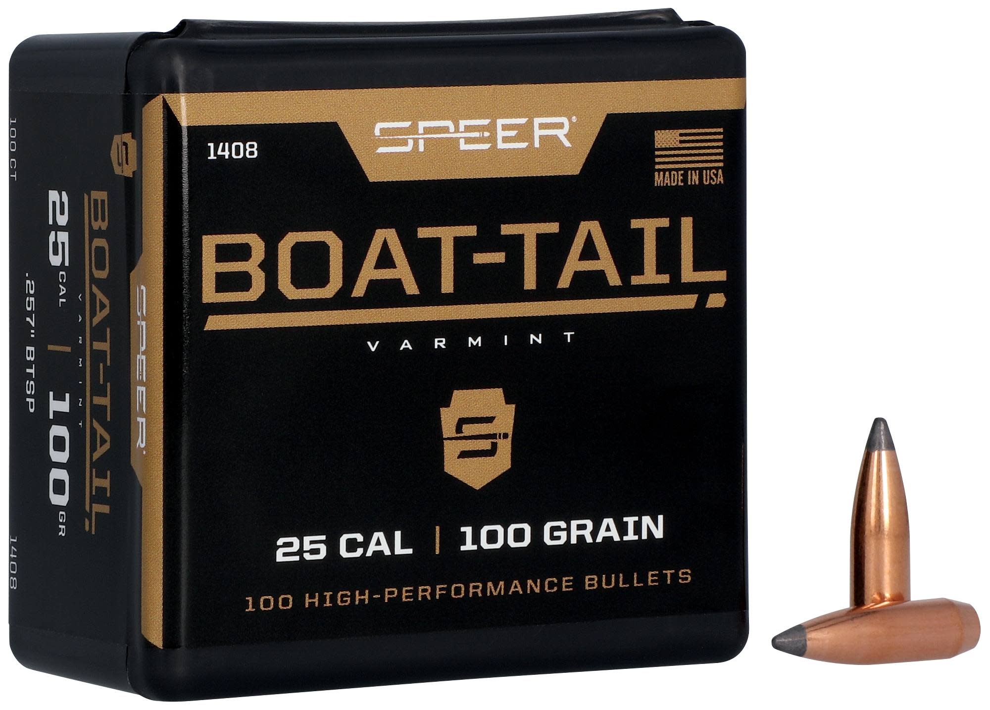 SPEER SPEER BOAT-TAIL VARMINT BULLETS, .257", 100GR, 100 PACK