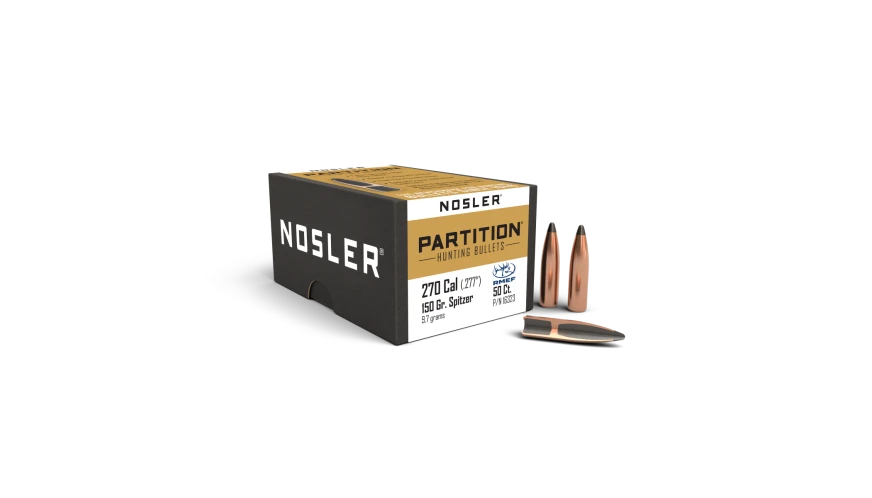 NOSLER NOSLER SPITZER PARTITION BULLET, .277", 150GR, 50 PACK