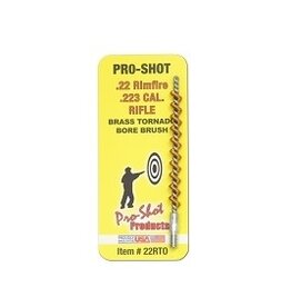 PRO-SHOT PRO-SHOT RIFLE BORE BRUSH, 22 CAL RIMFIRE, BASS CORE/BRONZE BRISTLES