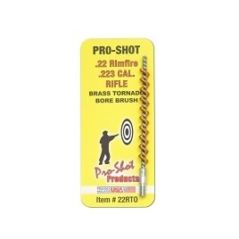 PRO-SHOT PRO-SHOT RIFLE BORE BRUSH, 22 CAL RIMFIRE, BASS CORE/BRONZE BRISTLES