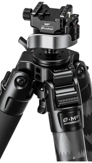 LEOFOTO JUGGERNUAT S2 CARBON FIBER TRIPOD, W/ 40MM JUGGERNUAT HEAD, PICATINNY AND ARCA