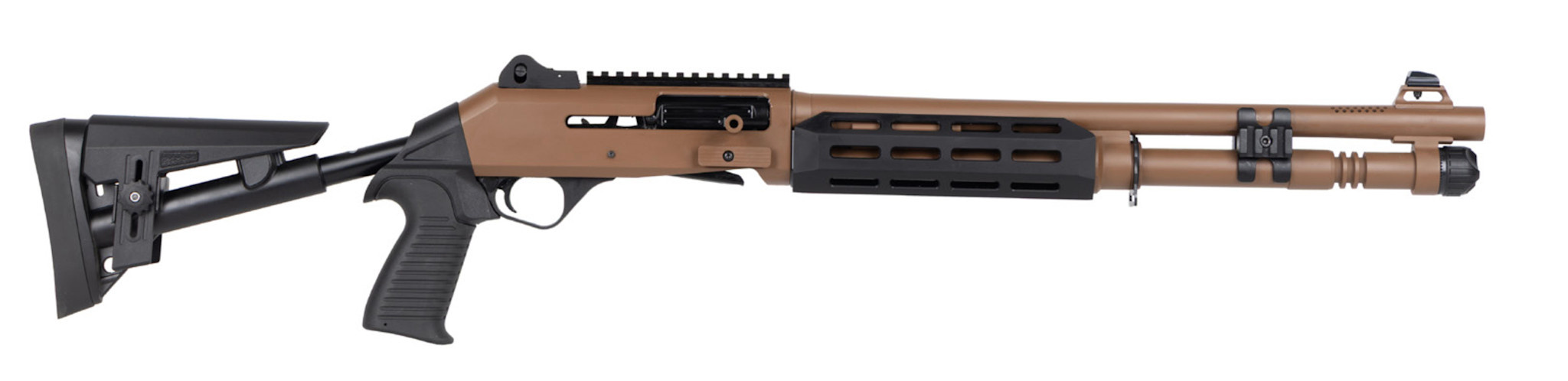 EGE PANZER ARMS M4 SPEED PRO SHOTGUN, 12GA, 3", 18.6" BARREL, SAND, SUPER TACTICAL TELESCOPIC STOCK