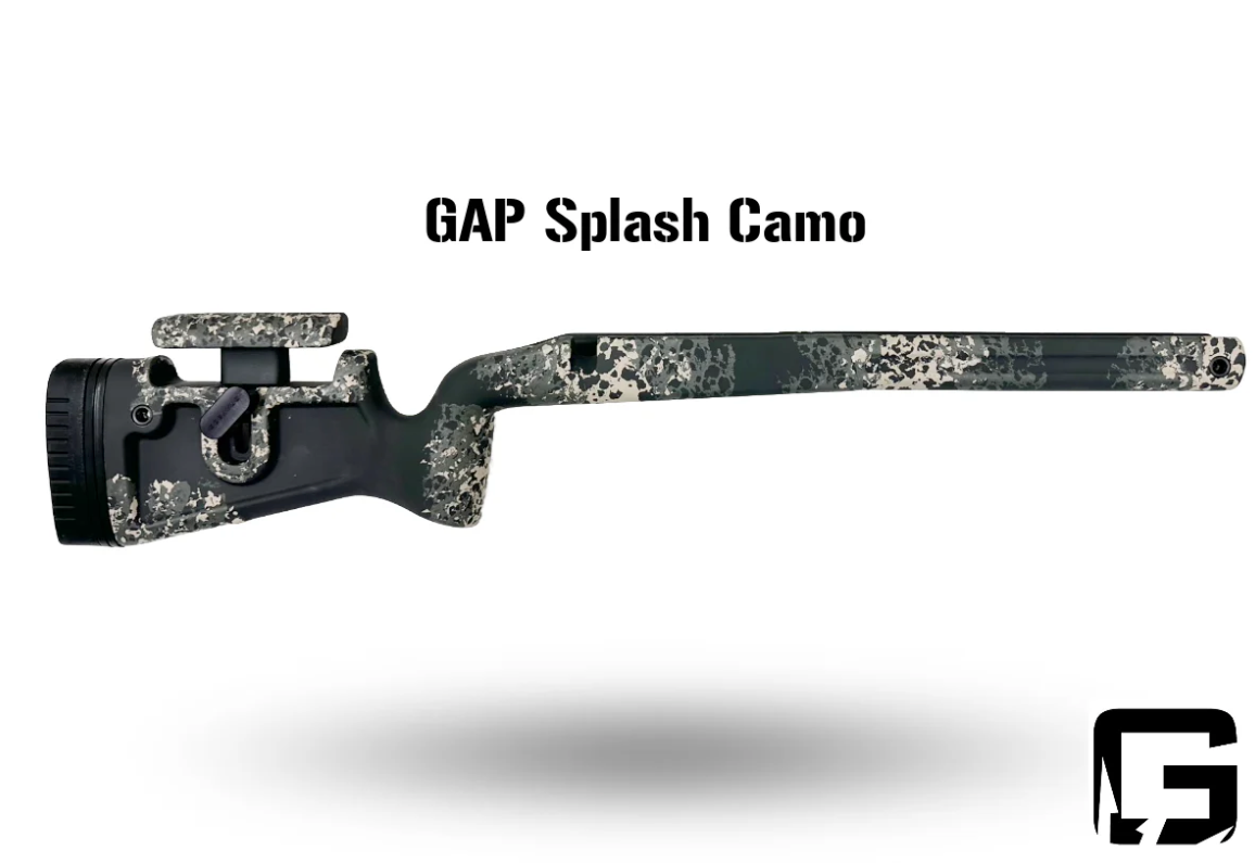GRAYBOE PHOENIX 2 STOCK, TIKKA T3X, RH, TIKKA PLASTIC BOTTOM METAL, GAP SLASH CAMO