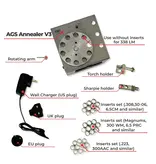AGS BRASS ANNEALER 3.0, W/ 3 SETS OF INSERTS, 2 TORCH HOLDERS, MARKER HOLDER & POWER SUPPLY