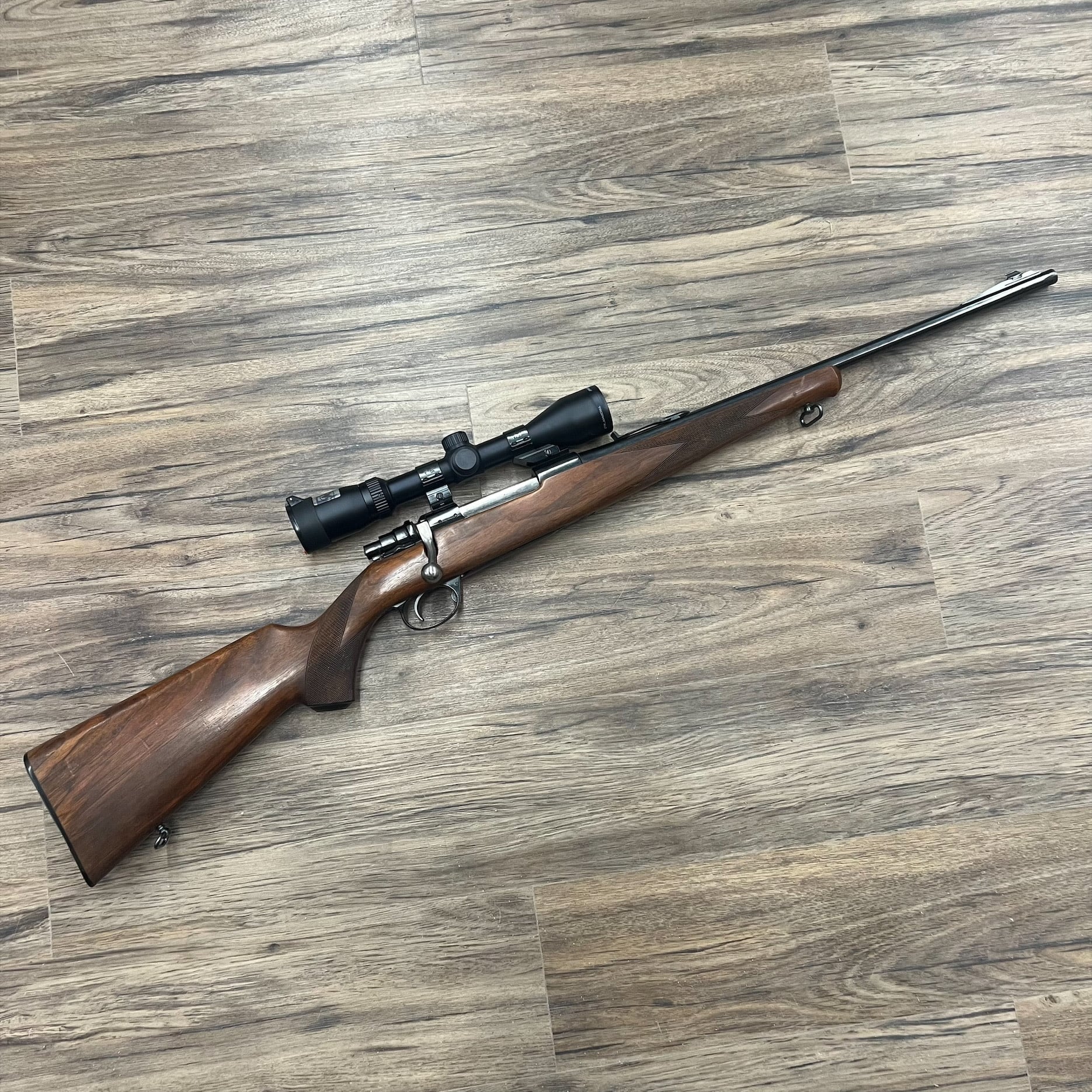 HUSQVARNA AB RIFLE, 308 WIN, WOOD STOCK, W/ BUSHNELL TROPHY XLT 3-9X40 SCOPE, PRE-OWNED