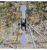 ENGAGE PRECISION ENGAGE PRECISION AR500 STEEL RIFLE REACTIVE SPINNER TARGET, 3/8”, W/ 6” & 8” TARGETS, WHITE/BLACK