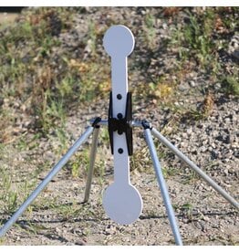 ENGAGE PRECISION ENGAGE PRECISION AR500 STEEL RIFLE REACTIVE SPINNER TARGET, 3/8”, W/ 6” & 8” TARGETS, WHITE/BLACK
