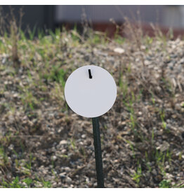 ENGAGE PRECISION ENGAGE PRECISION AR500 STEEL RIFLE TARGET ROUND PLATE, STEEL CHALLENGE, ONE HOLE, 3/8”, 10”, WHITE
