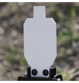 ENGAGE PRECISION ENGAGE PRECISION AR500 STEEL RIFLE GRAVITY POPPER TARGET, 3/8”, 2/3 IPSC, WHITE