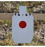 ENGAGE PRECISION ENGAGE PRECISION AR500 STEEL RIFLE REACTIVE CENTER MASS TARGET, 3/8”, 2/3 SIZE IPSC W/ 4” CENTER, WHITE/ORANGE